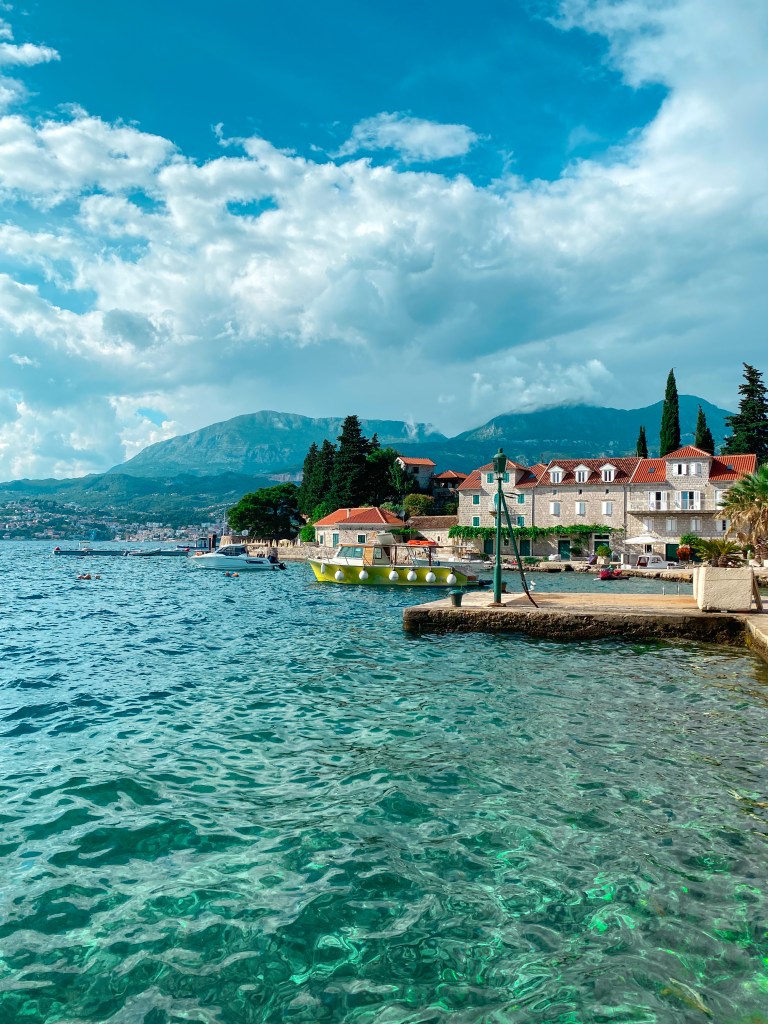Small town in Montenegro right at the ocean. 