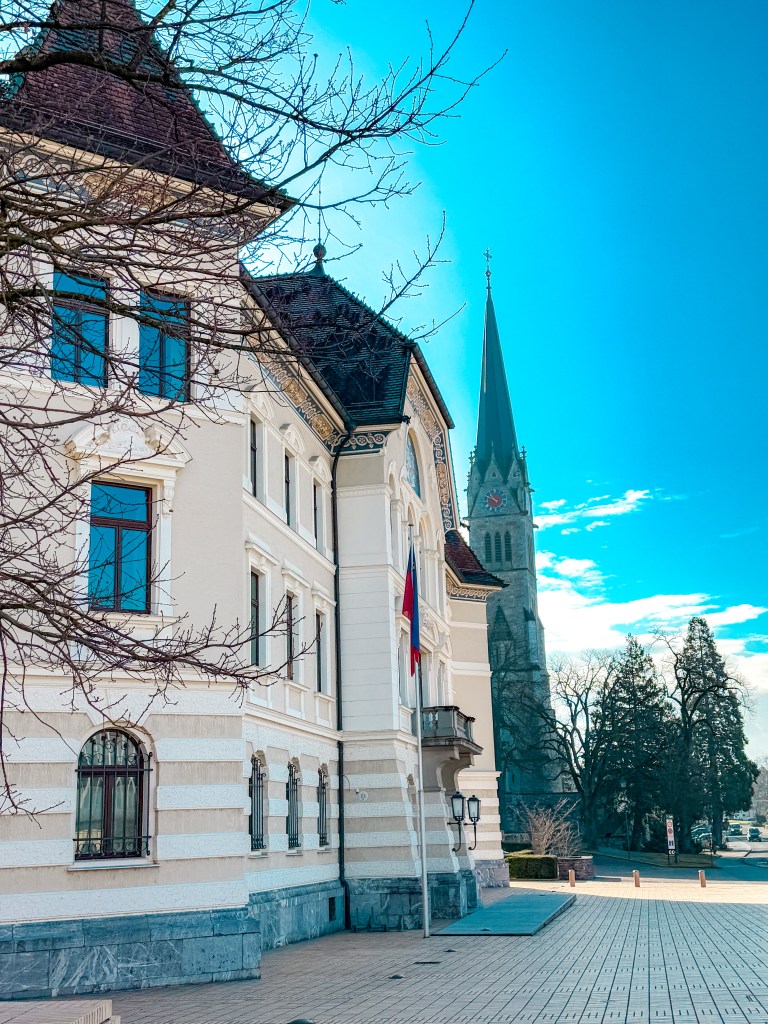 View to the church of Vaduz