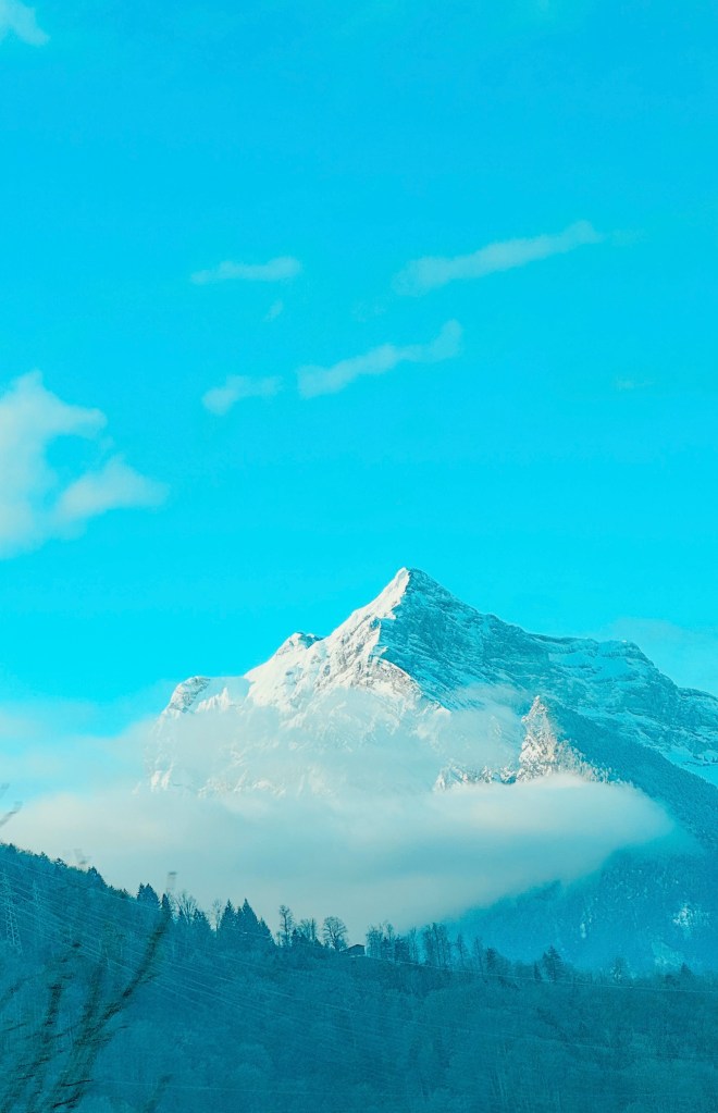 Snowy mountain summit