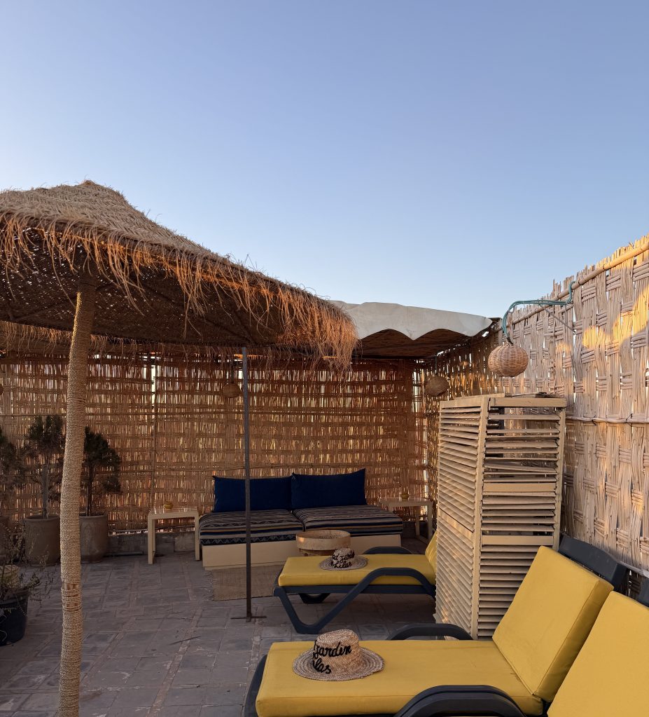 Rooftop of the Riad in the Medina of Marrakesh.